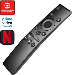 Controle Remoto pra TV Samsung Smart 4K Lelong LE-7699 com Atalhos Netflix, Prime Vídeo e Globo Play