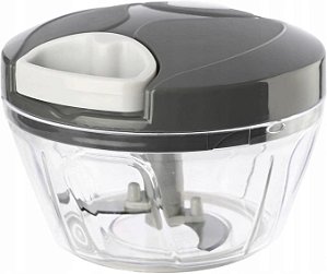 Mini Processador Triturador Mixer de Alimento Manual 3 Laminas (Cinza)