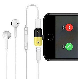 Adaptador Lightning Splitter Carregador/Fone Iphone 7 8 e X