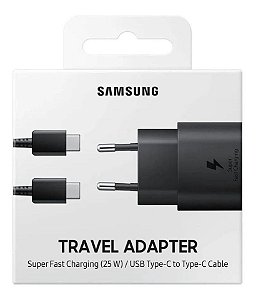 Carregador Samsung 45W Super Fast Charging EP-TA845 USB Turbo + Cabo Tipo-C para Tipo-c de 1M