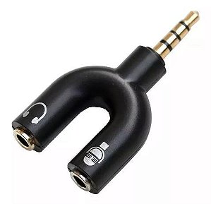 Adaptador P3 com 2 Saídas P2 para Fone e Microfone - Lelong