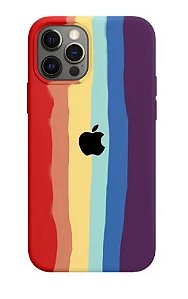Case iPhone 12 PRO Arco Íris Capinha de Silicone Aveludada - MWVX2ZM/A