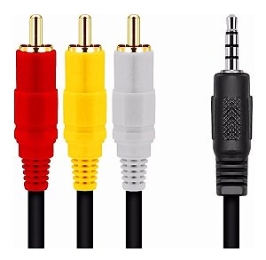 Cabo P2 X AV 3 Receptor de Áudio e Vídeo