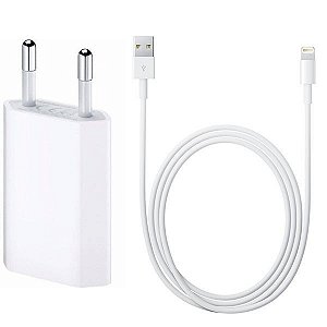 Carregador Lelong para IPhone X, XR, XS e XS MAX Fonte 5W + Cabo Lightning de 1 Metro
