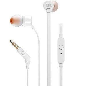 Fone de Ouvido JBL TUNE T110 by HARMAN Intra-Auricular com Microfone - Branco