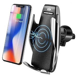 Carregador Veicular por Indução com Movimento Automático Suporte Qi Smart Sensor Wireless Charger S5