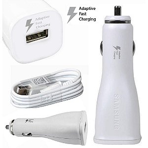 Carregador Veicular Samsung Turbo Adaptive Fast Charging e Cabo USB 15W