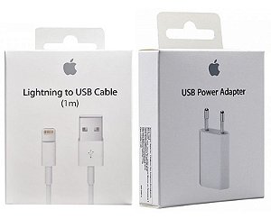 Apple Carregador Iphone 5, Iphone 6, Iphone 7, Iphone 8 e Iphone X + Cabo USB Lightning de 1M