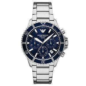 Relógio Emporio Armani Cronógrafo AR11362 - Caixa e Pulseira em Aço - Azul