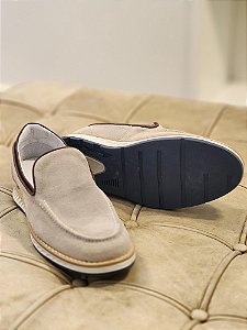 Sapato Loafer Sand em Couro Legítimo