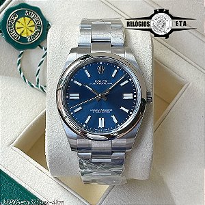 ROLEX OYSTER ETA 3235 PRATA AZUL