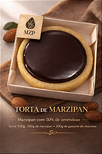 TORTA DE MARZIPAN COM GANACHE DE CHOCOLATE 500G