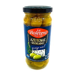 AZEITONAS ESPANHOLAS RECHEADAS C/ QUEIJO AZUL - LA VIOLETERA 130g ⭐