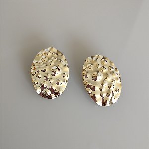 Brinco Europeu Texturizado - Ouro G