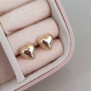 Brinco Coração Cheio - Ouro M