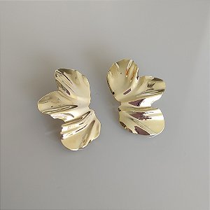 Brinco Europeu Meia Flor - Ouro M