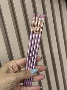 Kit 04 Pincel Rosa Metalizado Helen Color