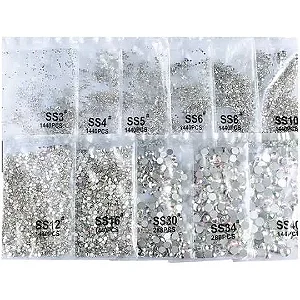 Pedrinhas Crystal SS2/SS3/SS4/SS5/SS6 - 1440unidades