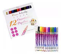 kit 12 Cores PopFan Fan Nails