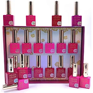 Kit 12 Cores Coleção Rosa Glamour 12ml Helen Color