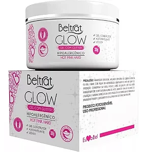 Gel Glow Glitter Hot Pink Hard 30g Beltrat