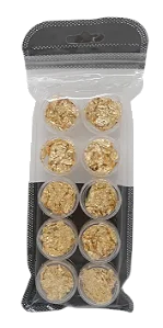 Kit 10 Folha de Ouro Mix Cores