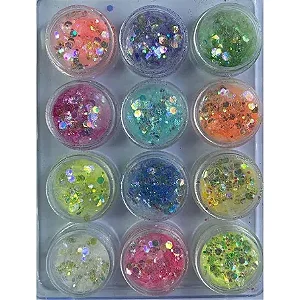 GLITER BOLINHA DE COLORIDA FAN NAILS