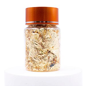 Pote Grande de Folha De Ouro Dourado p/ Decoração