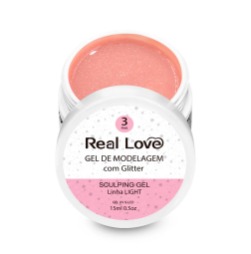 Gel Sculping N° 03 Pink c/ glitter 15ml - Real Love