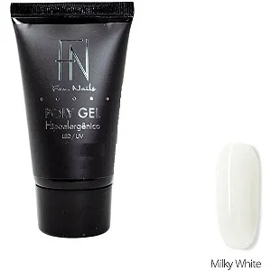 Poly Gel Hipoalergênico 30g Milk White Fan Nails
