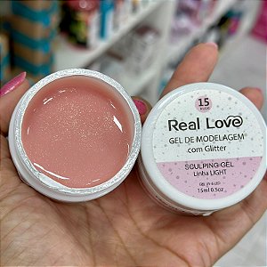 Gel Sculpting Nº 15 Nude c/ Glitter 15ml - Real Love