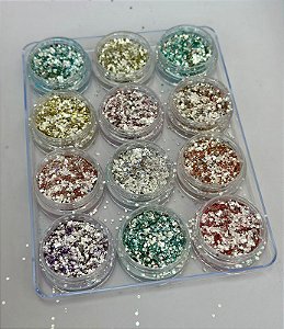 Kit Brilho/Decoração Tons Pastéis 12unidades