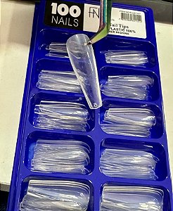 Postiça Realista Bailarina c/100 Unidades Transparente Fan Nails
