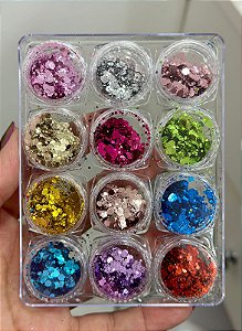 Kit Gliter Flocado 12 Unidades Cores Sortidas