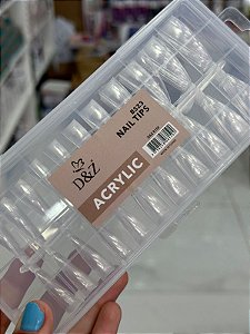 Postiça Realista Estileto Transparente com 240 unidade Acrylic D&Z 8150
