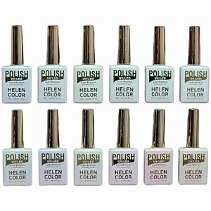 Kit 12 Esmaltes Em Gel Luar Branco 12 Tonalidades De Branco Helen Color