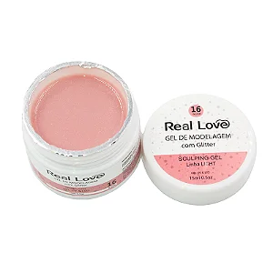 Gel Sculpting Nº 16 Nude c/ Glitter 15ml - Real Love
