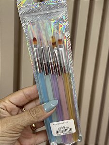 Kit 05 Pincéis Candy Color