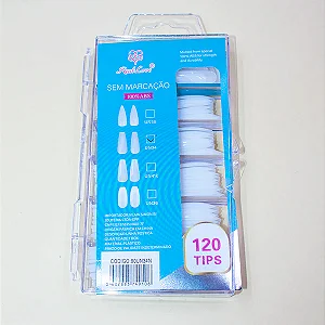 Unha Postiça Realista Para Alongamento Almond Branco 120 pçs - Real Love