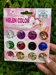 Kit 12 Folha de Ouro Dourado-Prata-Rose- Cores Sortidas