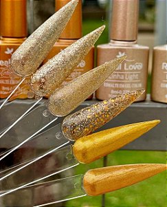 Esmalte em Gel Coleção Linha Light Real Dourado Love 8ml