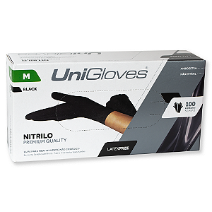 LUVA PROC NITRILO BLACK PREMIUM QUALITY MEDIO