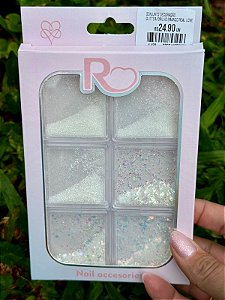 Conjunto Decoração Glitter/Brilho Branco Real Love Vermelho