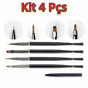 Kit Pincel 04 Pinceis Preto