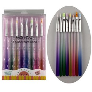 Kit de pincéis para unha com 8 un