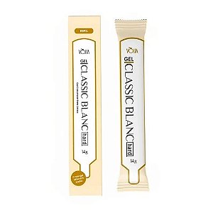 Gel Alongamento Unha Vòlia Refil Sache Bisnaga Economica Variações:Gel Classic Blanc Hard 14g