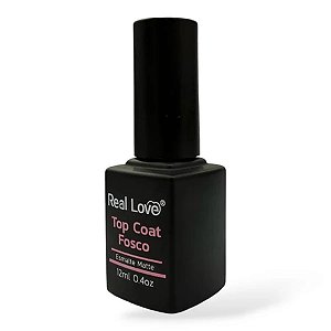 Top Coat Matte Real Love 12ml Efeito Fosco UV LED Para Unhas Em Gel