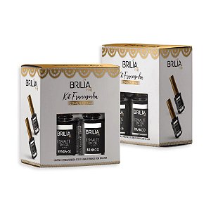 Kit Francesinha Brilia Nails 2 Itens Esmalte Em Gel Renda Branco UV LED