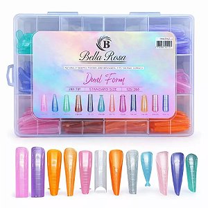 Molde Dual Form Bella Rosa 288 Tips 12 Tamanhos Para Alongamento De Unhas Gel Acrigel