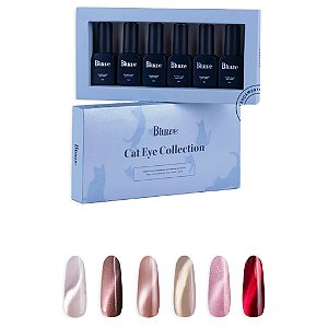 Kit Bluwe Cat Eye Collection 6 Esmaltes Em Gel 9ml Magnético UV LED Olho De Gato